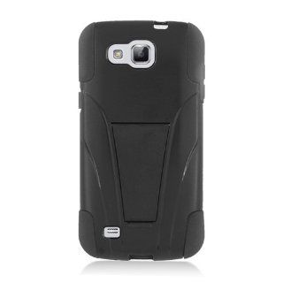 Eagle Cell PHSAMI9260YSTBKBK HypeKick Hybrid Protective Gummy TPU Case with Kickstand for Samsung Galaxy Premier i9260   Retail Packaging   Black: Cell Phones & Accessories