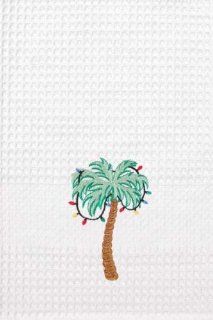 Tropical Palm Tree Christmas Lights Kitchen Towel   Dish Towels