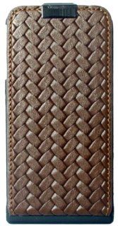 Limited Luxury Cases IPH1203 4 Genuine Leather (Hardshell) Flip/Stand Case, Weaver Pattern for iPhone 4/4S   1 Pack   Retail Packaging   Brown: Cell Phones & Accessories
