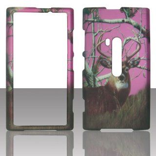 Pink Camo Buck Deer 2D Rubberized Design for Nokia Lumia 920 Cell Phone Snap On Hard Protective Case Cover Skin Faceplates Protector: Cell Phones & Accessories