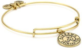 Alex and Ani "Collegiate" University of Alabama Logo Expandable Rafaelian Gold Finish Wire Bangle Bracelet: Jewelry