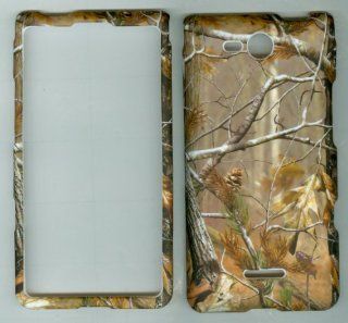 LG OPTIMUS EXCEED VS840PP / LUCID 4G VS840 VERIZON PREPAID FACEPLATE PROTECTOR HARD RUBBERIZED CASE SNAP ON CAMOUFLAGE HUNTER SERIES REAL TREE: Cell Phones & Accessories