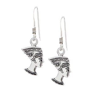 925 Sterling Silver Egyptian Nefertiti Hook Earrings: Dangle Earrings: Jewelry