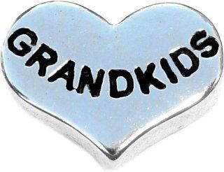 Grandkids Silver heart Floating Locket Charm: Oragami Owl Necklace: Jewelry