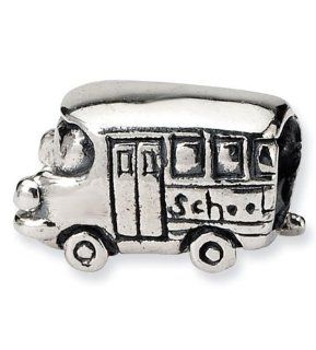 925 Sterling Silver School Bus Child Kids Jewelry Bead: Bead Charms: Jewelry
