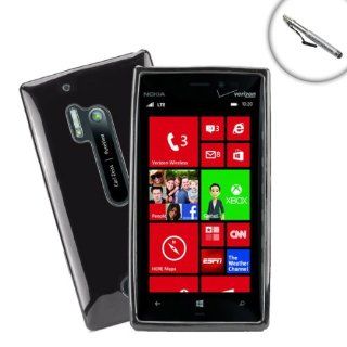 Sleek Shock Absorbing Case Cover ( Black ) with Stylus for Verizon Nokia Lumia 928: Cell Phones & Accessories