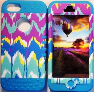 Cellphone Trendz (TM) Hybrid High Impact Bumper Case Tie Dye Aztec Tribal / Blue Silicone for Apple iphone 5: Cell Phones & Accessories