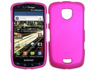 Hot Pink Rubberized Faceplate Hard Rubber Case Cover for Samsung Droid Charge SCH i510 i520 w/ Free Pouch: Cell Phones & Accessories