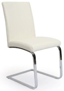 Pastel Furniture MC 110 CH 978 Monaco Side Chair, Chrome and PU Ivory   Dining Chairs