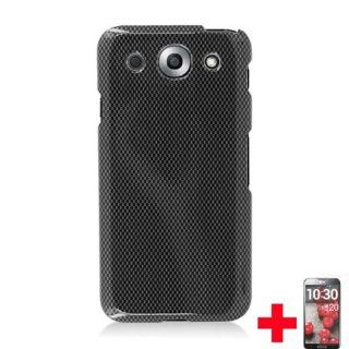 LG Optimus G Pro E980CARBON FIBER HARD PLASTIC 2 PIECE SNAP ON CELL PHONE CASE + SCREEN PROTECTOR, FROM [TRIPLE8ACCESSORIES]: Cell Phones & Accessories