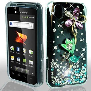 3D Clear Pink Flower Bling Gem Jeweled Crystal Cover Case for LG Ignite 855 Marquee LS855 Sprint LG855 Boost L85C NET10 Straight Talk Optimus Black P970 L85C Majestic US855 US Cellular: Cell Phones & Accessories