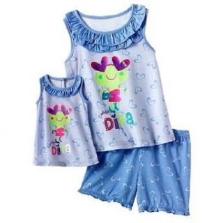 Jumping Beans Girl's "Daddy's Little Diva" Pajama Set & Doll Gown Shorts Pajama Sets Clothing