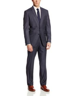 Kenneth Cole Reaction Men's Postman Stripe Two Button Side Vent Suit at  Mens Clothing store