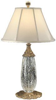 Dale Tiffany GT60698 Spring Lotus Table Lamp, Antique Brass and Fabric Shade    