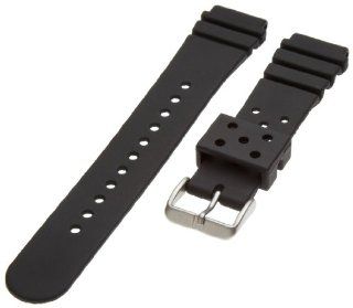 Hadley Roma Men's MSM960RA 200 20 mm Black Rubber Watch Strap: Watches