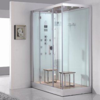 Shop Ariel Bath DZ961F8W L Platinum Steam Shower amp; Sauna 59" x 35.4" Rectangular 2 Person White Left Side Opening at the  Home Dcor Store. Find the latest styles with the lowest prices from Ariel Bath