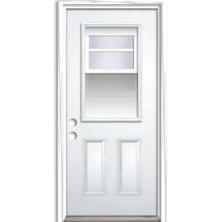 ReliaBilt Half Lite Prehung Inswing Steel Entry Door (Common: 32 in x 80 in; Actual: 33 in x 81 in)