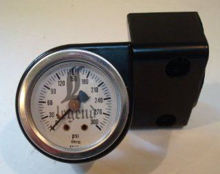 HANDLEBAR GAUGE MOUNT WITH WHITE FACE AIR GAUGE FOR LEGEND AIR PRODUCTS   BLACK: Automotive