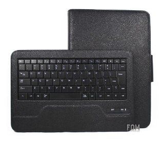 FOME High Quality PU Leather with Removable Detachable Bluetooth Keyboard Case Cover Stand for Google Nexus 10   Black: Computers & Accessories