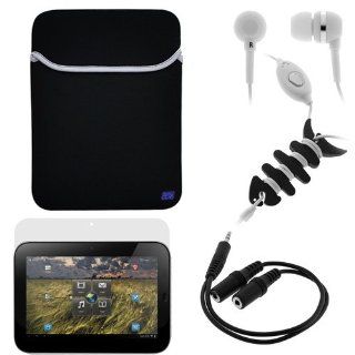 BIRUGEAR Black Neoprene Sleeve Case + LCD Screen Protector + Audio Y Extension Cable + Microphone Headset + Fishbone Headset Wrap for Lenovo IdeaPad K1: Computers & Accessories