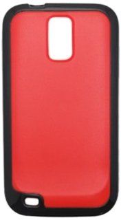 Aimo Wireless SAMT989PCTPU013 Hybrid Sensual Gummy PC/TPU Slim Protective Case for T Mobile Samsung Galaxy S2 T989   Retail Packaging   Black/Red: Cell Phones & Accessories