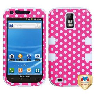 MyBat SAMT989HPCTUFFIM009NP Rugged Hybrid TUFF Case for T Mobile Samsung Galaxy S2   Retail Packaging   Dots   Pink/White: Cell Phones & Accessories