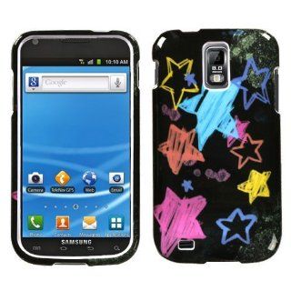 T Mobile Samsung Galaxy S II / SGH T989 Hard Protector Case Phone Cover   Chalkboard Star Black Cell Phones & Accessories