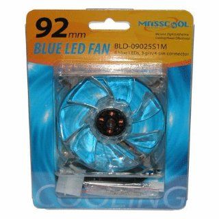 MassCool BLD 09025S1M 92mm 3&4pin 4 Blue LED Case Fan Computers & Accessories