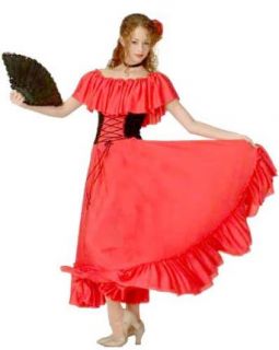 Adult Spanish Senorita Costume   Womens XL: Adult Sized Costumes: Clothing