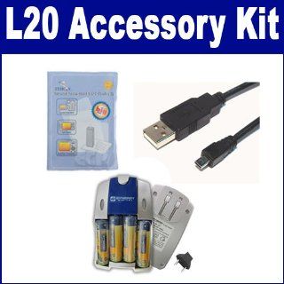 Nikon Coolpix L20 Digital Camera Accessory Kit includes: ZELCKSG Care & Cleaning, SB257 Charger, USB8PIN USB Cable : Camera & Photo