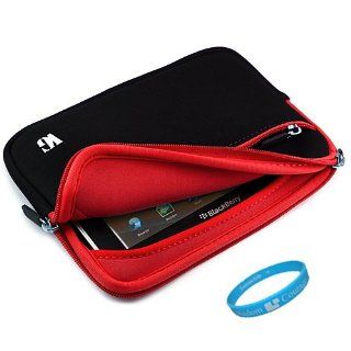 Red Trim Neoprene Protective Sleeve Carrying Case Cover for Blackberry Playbook 7 inch Tablet Compatible with all Models (16GB, 32GB, 64GB) + SumacLife TM Wisdom Courage Wristband Computers & Accessories
