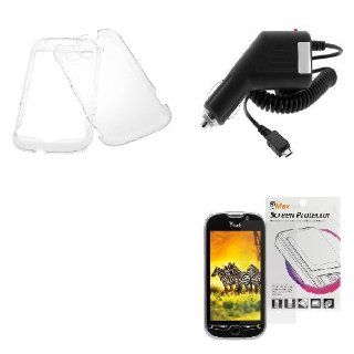 GTMax Rapid Car Charger + Crystal Clear Hard Cover Case + LCD Screen Protector for T Mobile HTC myTouch 4G: Cell Phones & Accessories