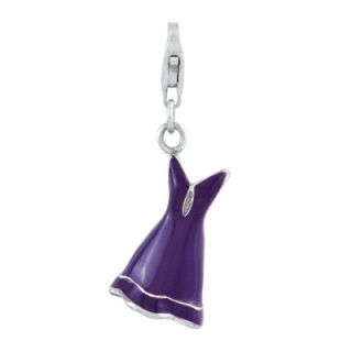 enamel purple dress charm in sterling silver orig $ 37 00 now $ 31 45