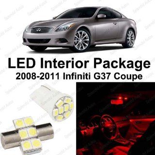 Splendid Autos Brilliant Red LED Infiniti G37 Coupe Interior Package Deal 2008 2011 (7 Pieces): Automotive