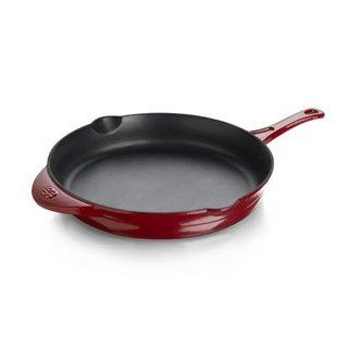 Calphalon Enamel Cast Iron 12 Inch Fry Pan, Cabernet Red: Kitchen & Dining