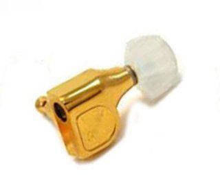 Fender 002 1942 000 Deluxe Cast/Sealed Guitar Tuning Machines with Pearl Buttons, Gold: Musical Instruments