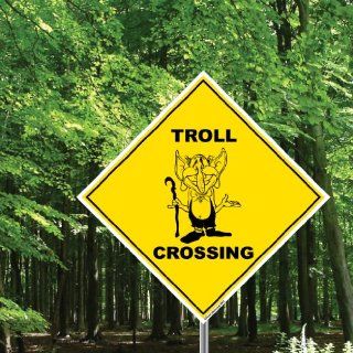 Troll Crossing Sign   22" Diamond Shaped : Yard Signs : Patio, Lawn & Garden