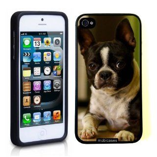 Boston Terrier Dog   Protective Designer BLACK Case   Fits Apple iPhone 5 / 5S Cell Phones & Accessories