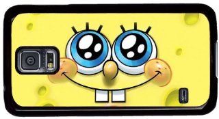 Cartoon Spongebob Squarepants PC Black Skin Hard Shell Cover Case for Samsung Galaxy S5 of Hanchao CT #006: Cell Phones & Accessories