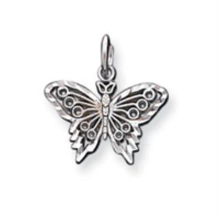 10k White Gold Butterfly Charm Charms Jewelry