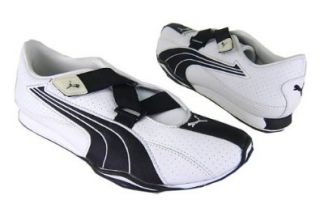 Womens Puma Bashy L Perf Wn's White/Black Athletic Shoes (8): Shoes
