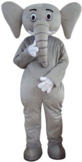 ProCostume Grey Elephant Mascot Costume Fancy Dress Outfit EPE: Adult Sized Costumes: Clothing