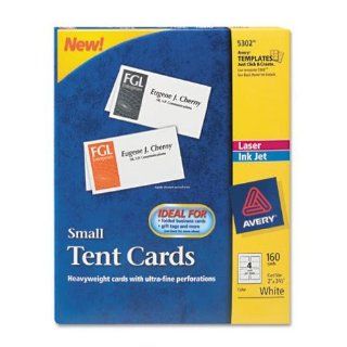 Avery Small Tent Cards, 2 x 3.5 Inches, White, Box of 160 (5302) : Blank Tent Cards : Office Products