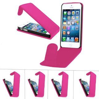 SAMRICK   Apple iPhone 5 5G & The New iPhone 5th Generation & Apple iPhone 5S   Pack of 5   Hot Pink Specially Designed Leather Flip Case: Cell Phones & Accessories