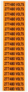 Brady 44360 1/2" Height, 2 1/4" Width, B 498 Repositionable Vinyl Cloth Black On Orange Color Conduit And Voltage Markers Legend "277/480 Volts" (18 Per Card): Industrial Warning Signs: Industrial & Scientific