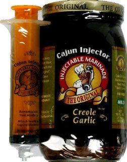 Cajun Injector Creole Garlic Injectable Marinade 16oz (Pack of 2) : Gourmet Marinades : Grocery & Gourmet Food