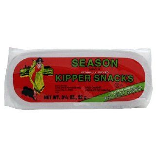Season Kipper Snacks, No Salt Added, 3.25 Ounce Tins (Pack of 24)  Grocery & Gourmet Food