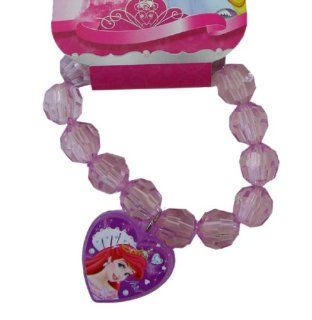 Disney Princess Ariel Crystal Heart Charm Bracelet   Ariel Bracelet   Pink: Toys & Games