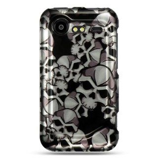 BLACK SKULLS Hard Plastic Design Case for HTC Incredible 2 6350 / Incredible S: Cell Phones & Accessories