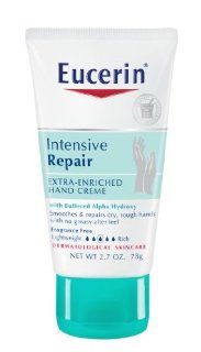 Eucerin Intensive Repair Extra Enriched Hand Creme, 2.7 Ounce Tube (Pack of 4) : Hand Creams : Beauty